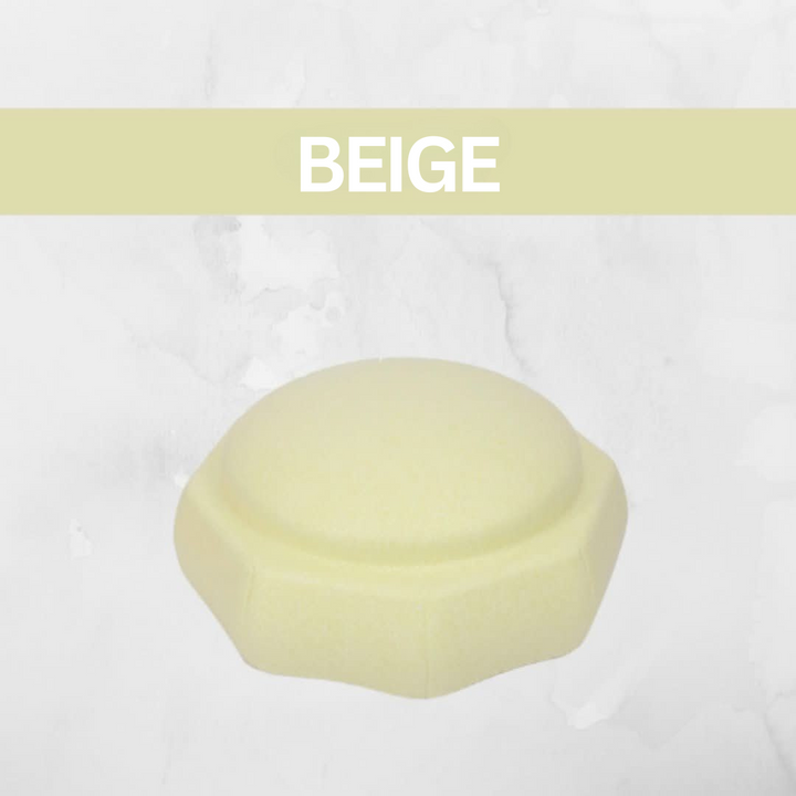 Beige runder Türstopper aus Gummi, rutschfest, langlebig, für Boden- und Wandschutz.