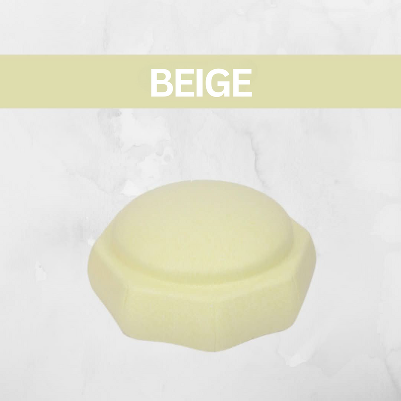 Beige runder Türstopper aus Gummi, rutschfest, langlebig, für Boden- und Wandschutz.