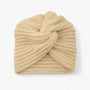 Beige gestricktes Stirnband, Damenmode, Winteraccessoire, warm, stilvoll, handgefertigt.