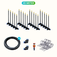 20 Meter Bewässerungssystem Set, schwarzer Schlauch, Sprinkler, Gartenbewässerung Zubehör.