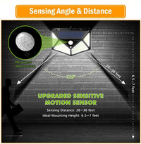 LED-Solarleuchte mit Bewegungsmelder, 120° Erfassungswinkel, ideal für Außenbereich, energiesparend.
