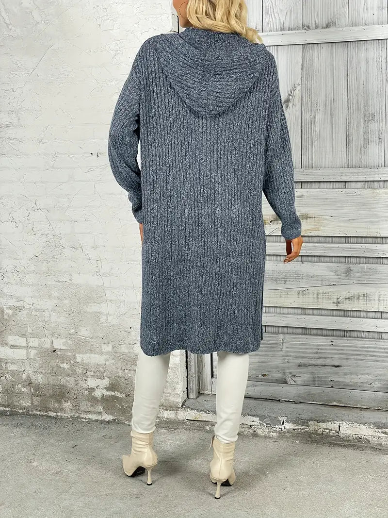 Langes Damen Strickcardigan für Herbst & Winter – Elara