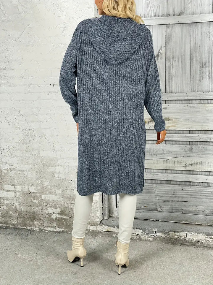 Langes Damen Strickcardigan für Herbst & Winter – Elara