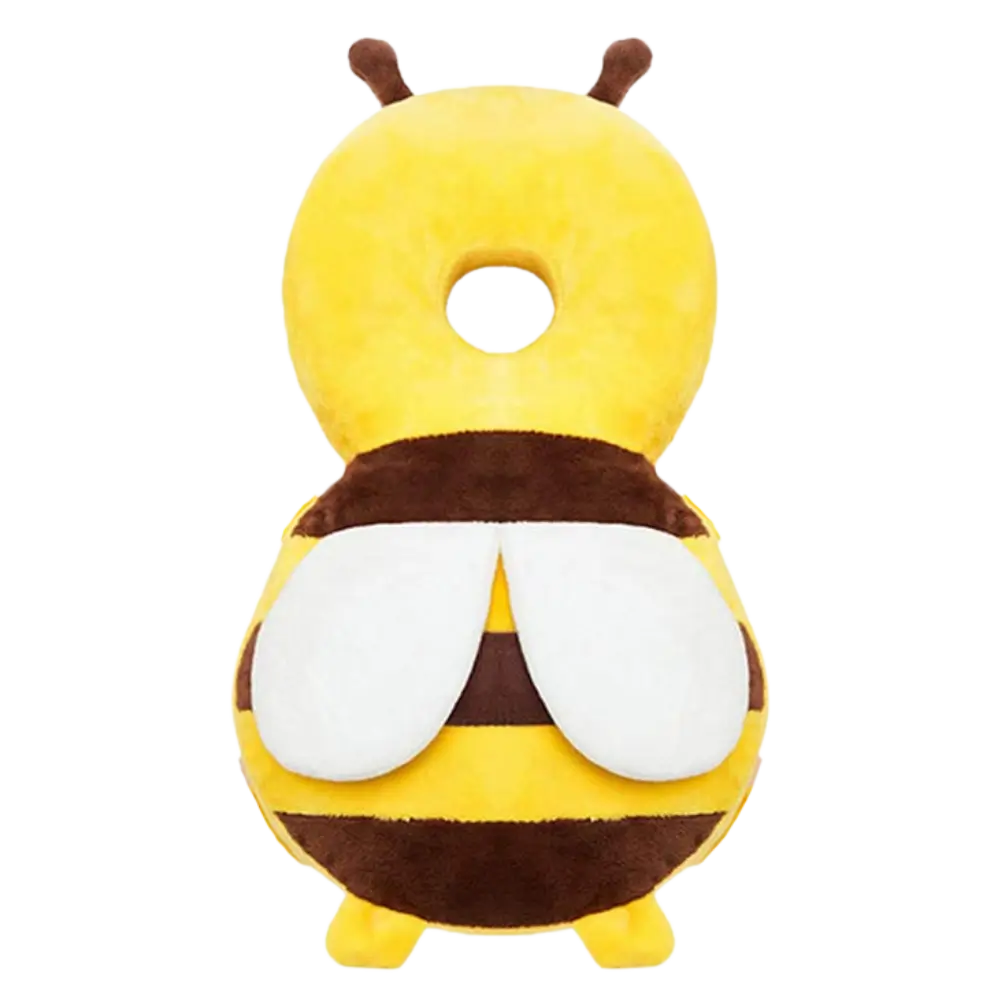 Gelbes Bienen-Kissen, rund, Plüsch, dekorativ, Kinderzimmer, Geschenkidee, bequem.