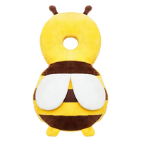 Gelbes Bienen-Kissen, rund, Plüsch, dekorativ, Kinderzimmer, Geschenkidee, bequem.