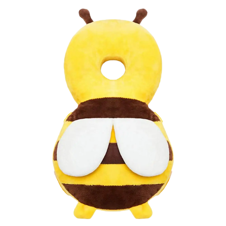 Gelbes Bienen-Kissen, rund, Plüsch, dekorativ, Kinderzimmer, Geschenkidee, bequem.