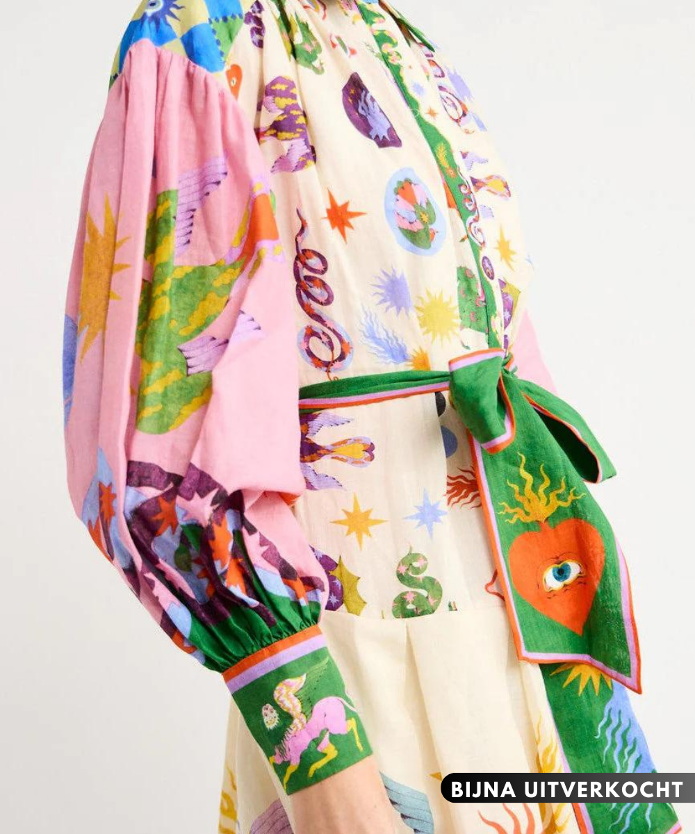 Elegantes Italienisches Maxikleid – Bianca Herbstzauber