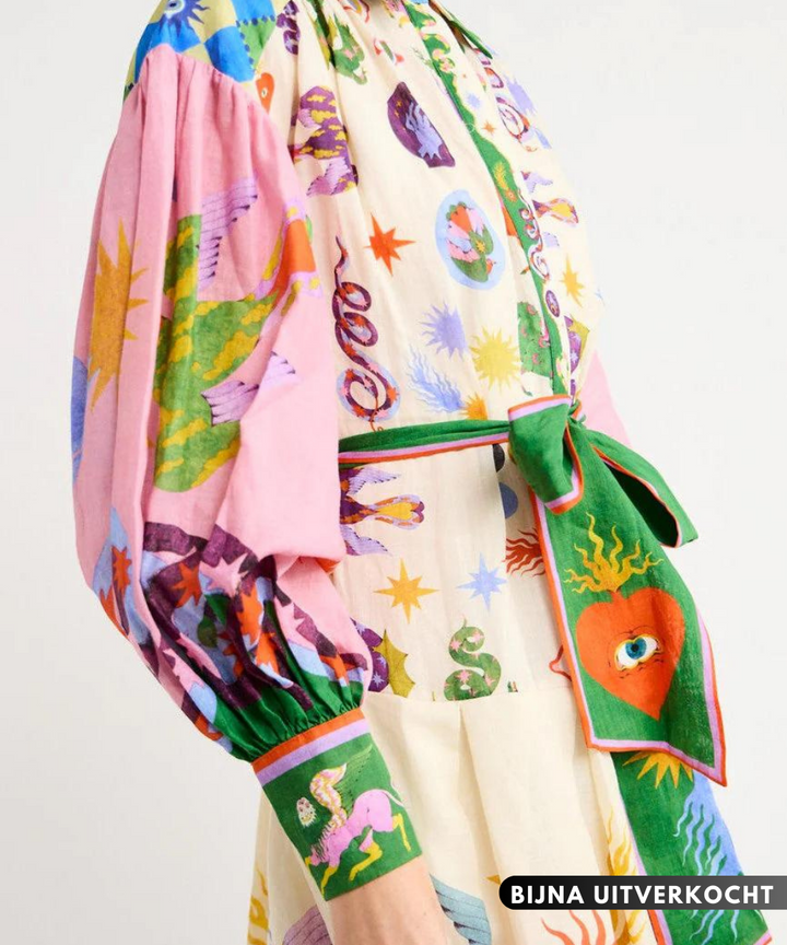 Elegantes Italienisches Maxikleid – Bianca Herbstzauber