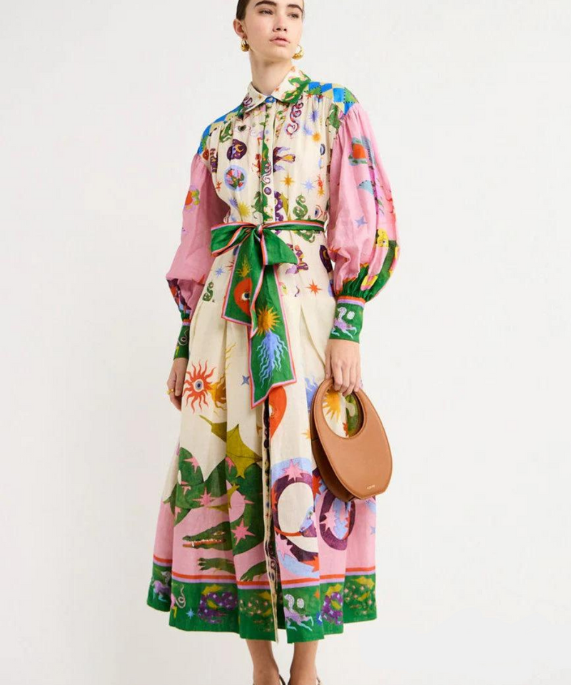 Elegantes Italienisches Maxikleid – Bianca Herbstzauber