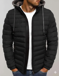 Warme Herren-Daunenjacke mit Kapuze – WinterStil
