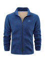 Blaue Fleecejacke für Herren, Reißverschluss, warm, Outdoor, Sportbekleidung, Wintermode.
