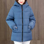 Damen Winterjacke Blau, Kapuze, Reißverschluss, warm, modisch, Outdoor-Bekleidung