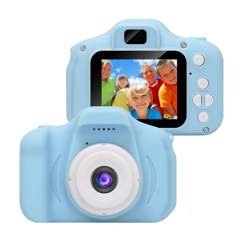 Blaue Kinderkamera mit LCD-Bildschirm, Fotoaufnahme, langlebig, einfach zu bedienen.