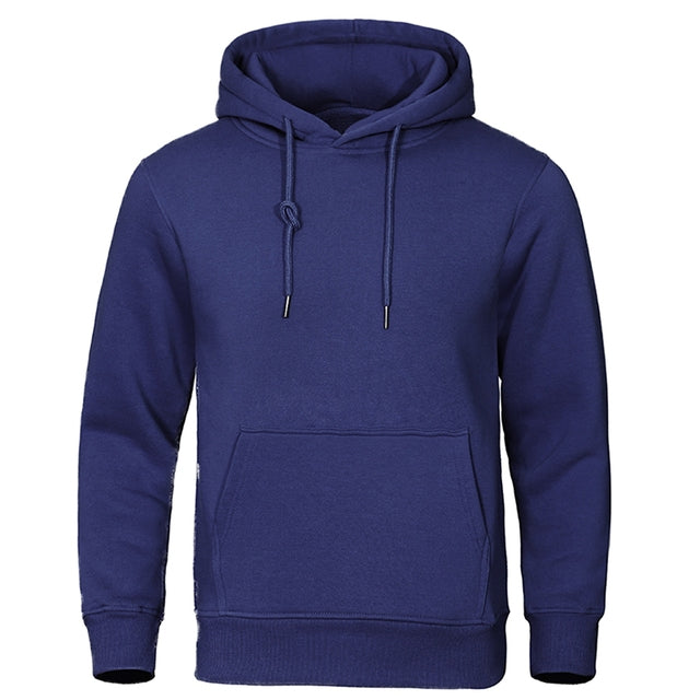 Blauer Herren-Hoodie, Fleece, warm, Streetwear, lässig, atmungsaktiv, Kapuzenpullover.