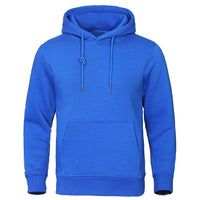 Blauer Herren-Hoodie, Fleece, warm, Streetwear, lässig, atmungsaktiv, Kapuzenpullover.