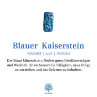 Blauer Kaiserstein, Mineralstein, Weisheit, Mut, Frieden, blauer Edelstein, spirituelle Bedeutung.