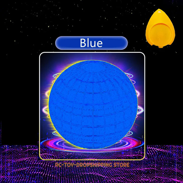 Blauer LED-Ball, leuchtend, Spielzeug, Nachtlicht, Kinder, dekorativ, rund, Kunststoff.