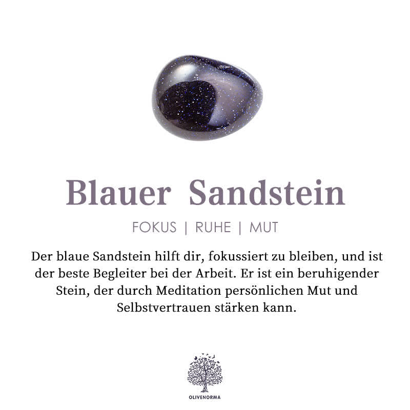 Blauer Sandstein, poliert, beruhigend, Meditation, Fokus, Mut, Selbstvertrauen, Heilstein.