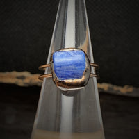 Silberring mit blauem Edelstein, quadratisch, handgefertigt, Schmuck, Unikat, Geschenkidee.