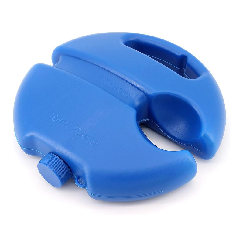 Blauer Tennis-Trainer aus Kunststoff, tragbar, mit Wasserbefüllung, für Solo-Training.