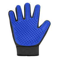 Blaue Haustierpflege-Handschuh mit Noppen, ideal für Fellpflege und Massage.