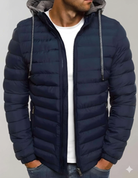 Warme Herren-Daunenjacke mit Kapuze – WinterStil