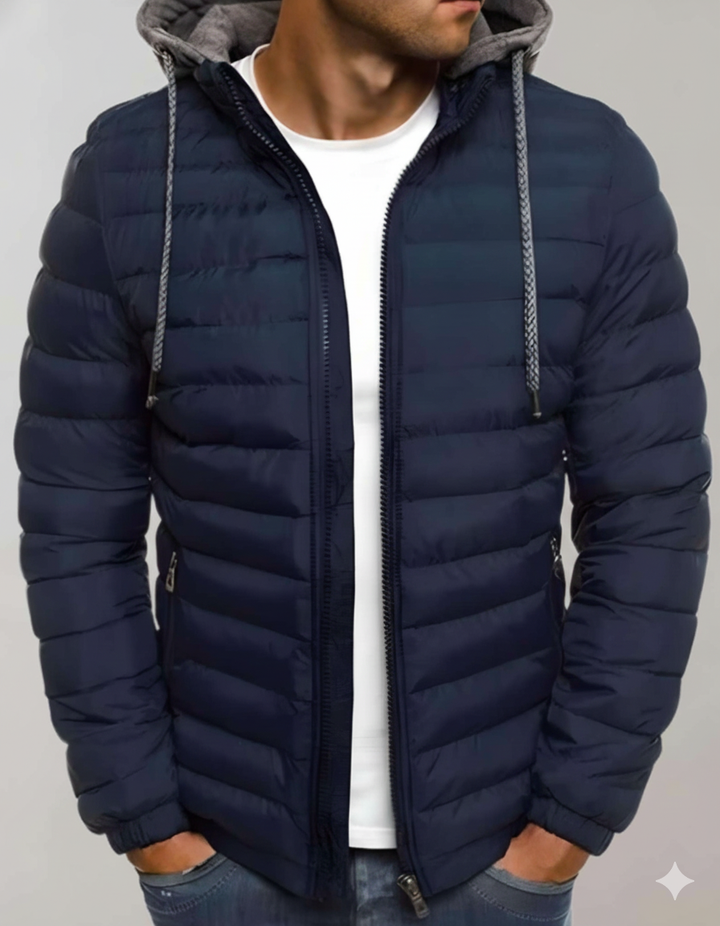 Warme Herren-Daunenjacke mit Kapuze – WinterStil