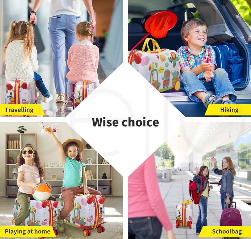 Kinderen 2-in-1 Ride-On Scooter Koffer met 360° Wielen