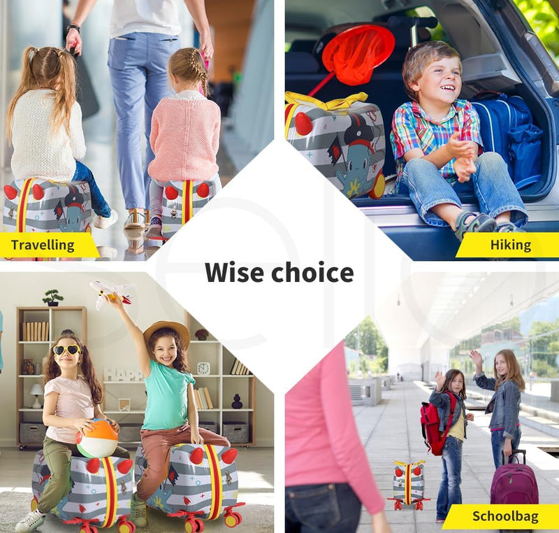 Kinderen 2-in-1 Ride-On Scooter Koffer met 360° Wielen