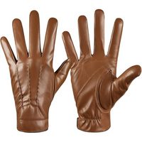 Braune Lederhandschuhe für Herren, elegant, warm, Wintermode, hochwertiges Accessoire.