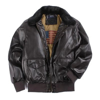 Braune Lederjacke mit schwarzem Kragen, Vintage-Stil, Herrenmode, hochwertig.