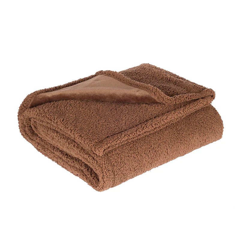 Braune wasserdichte Decke, flauschig, ideal für Outdoor, Picknick, Camping.