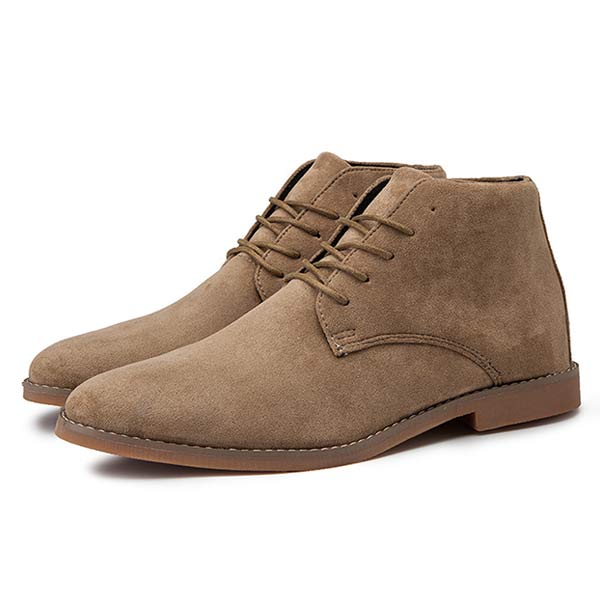 Braune Wildlederstiefel für Herren, Schnürschuhe, modisch, bequem, Freizeitkleidung.