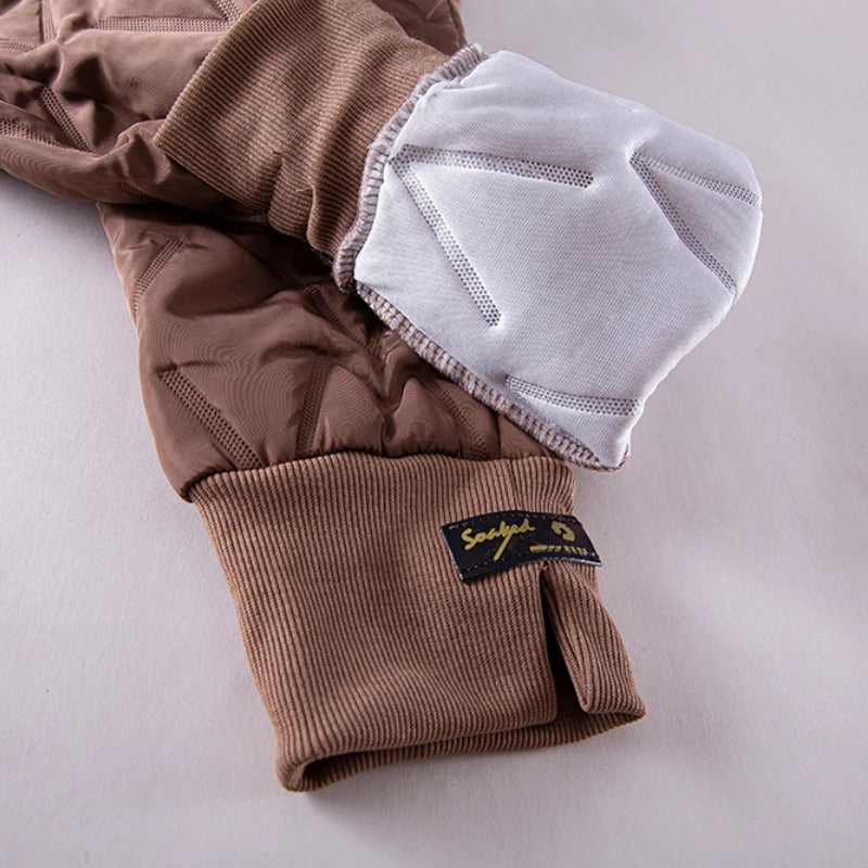 Brauner Hundemantel mit weißem Mesh-Einsatz, atmungsaktiv, für kleine Hunde, von Sogiya.