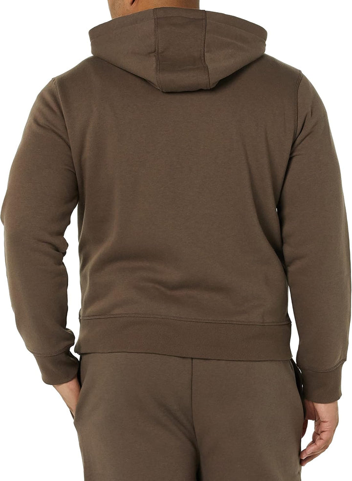 Brauner Kapuzenpullover Herren, Rückansicht, Baumwolle, Freizeitmode, bequem, sportlich