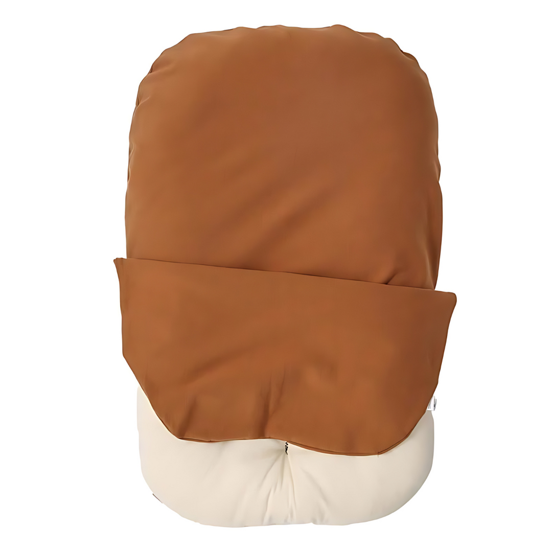 Braunes und cremefarbenes Kissen, rechteckig, aus Baumwolle, ideal für Wohnzimmer-Dekoration.