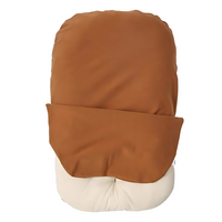 Braunes und cremefarbenes Kissen, rechteckig, aus Baumwolle, ideal für Wohnzimmer-Dekoration.