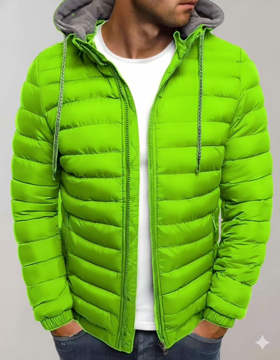 Warme Herren-Daunenjacke mit Kapuze – WinterStil