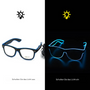 Leuchtende LED-Brille, schwarz, blaues Licht, Nachtparty-Accessoire, modisch, unisex.