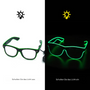 Leuchtende grüne LED-Brille, Nachtmodus, modisches Accessoire, Party, Unisex.