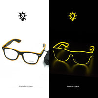 Schwarz-gelbe LED-Brille, leuchtend im Dunkeln, modisches Accessoire, Partybrille.