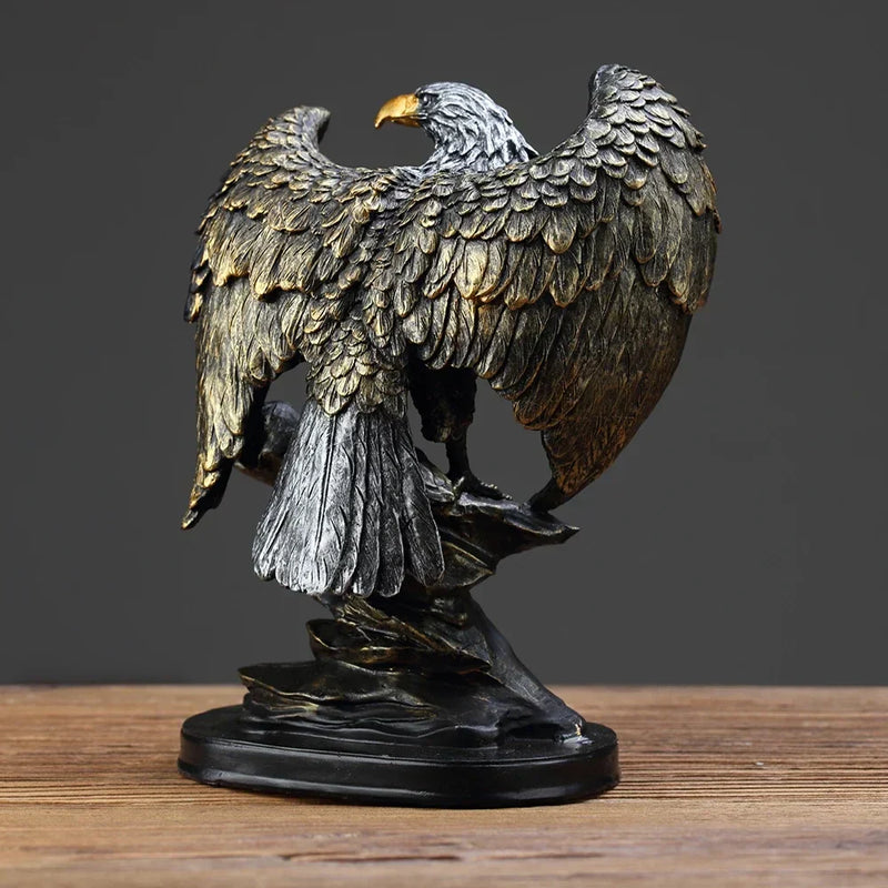 Bronze-Adler-Statue, dekorative Skulptur, Kunstharz, Heim- und Bürodekoration, Sammlerstück.