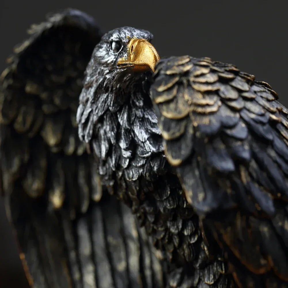 Bronze-Adler-Statue, dekorative Skulptur, detailreich, für Zuhause oder Büro, Sammlerstück.
