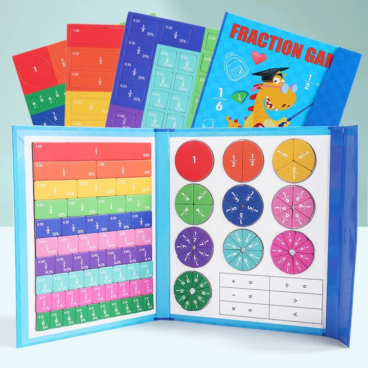 Buntes Bruchrechen-Lernspiel für Kinder, pädagogisches Spielzeug, Mathematik, Zahlen.