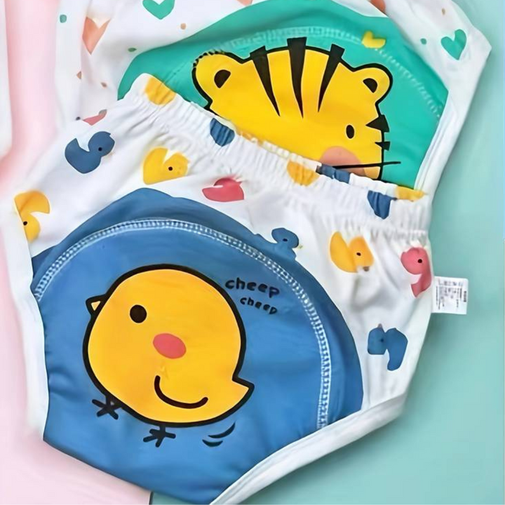Bunte Babyunterhosen mit Tiermotiven, Baumwolle, für Kleinkinder, 3er-Pack.