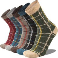Bunte karierte Socken aus Baumwolle, 5er-Pack, Herrenmode, bequem, atmungsaktiv.