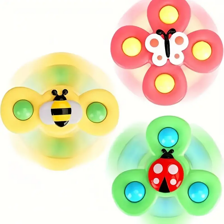 Dreiteiliges Bienen-, Schmetterlings- und Marienkäfer-Fidget-Spinner-Set für Kinder.