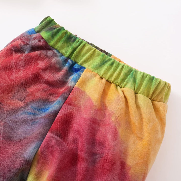Bunte Batik-Shorts aus Baumwolle, elastischer Bund, Freizeitmode, Unisex, Sommerkleidung.