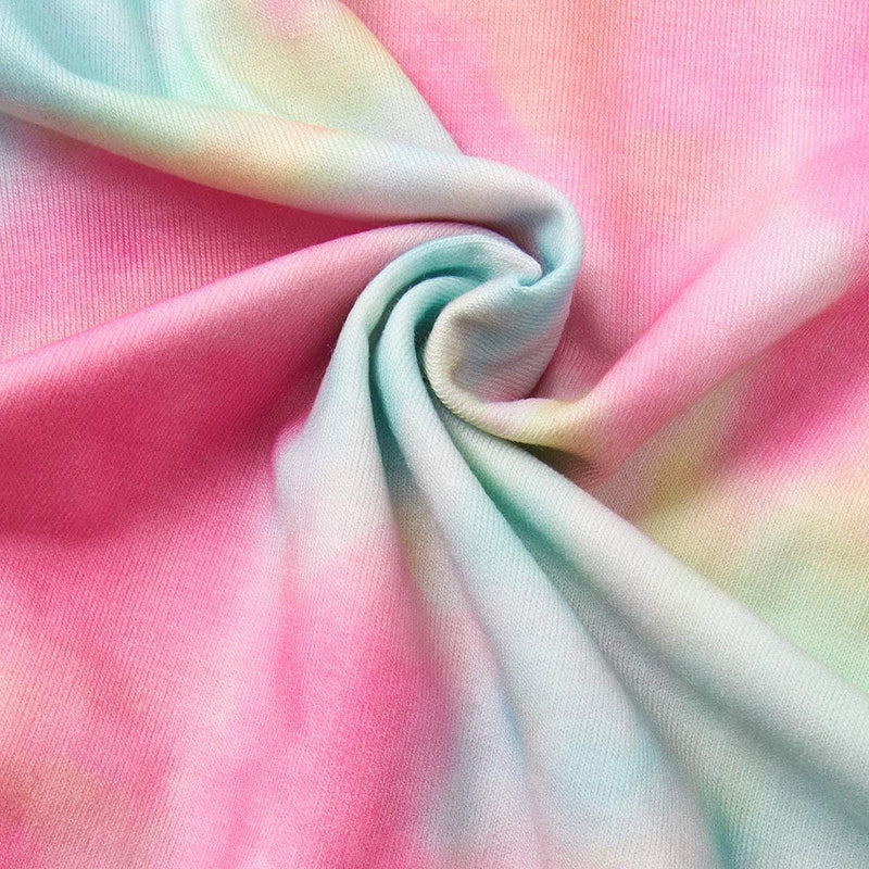 Bunter Batikstoff, pastellfarben, Baumwolle, Nahaufnahme, Textil, DIY, Nähen, Handarbeit.