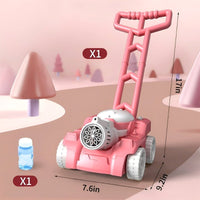 Rosa Seifenblasenmaschine für Kinder, tragbar, mit Griff, inklusive Seifenblasenflasche.